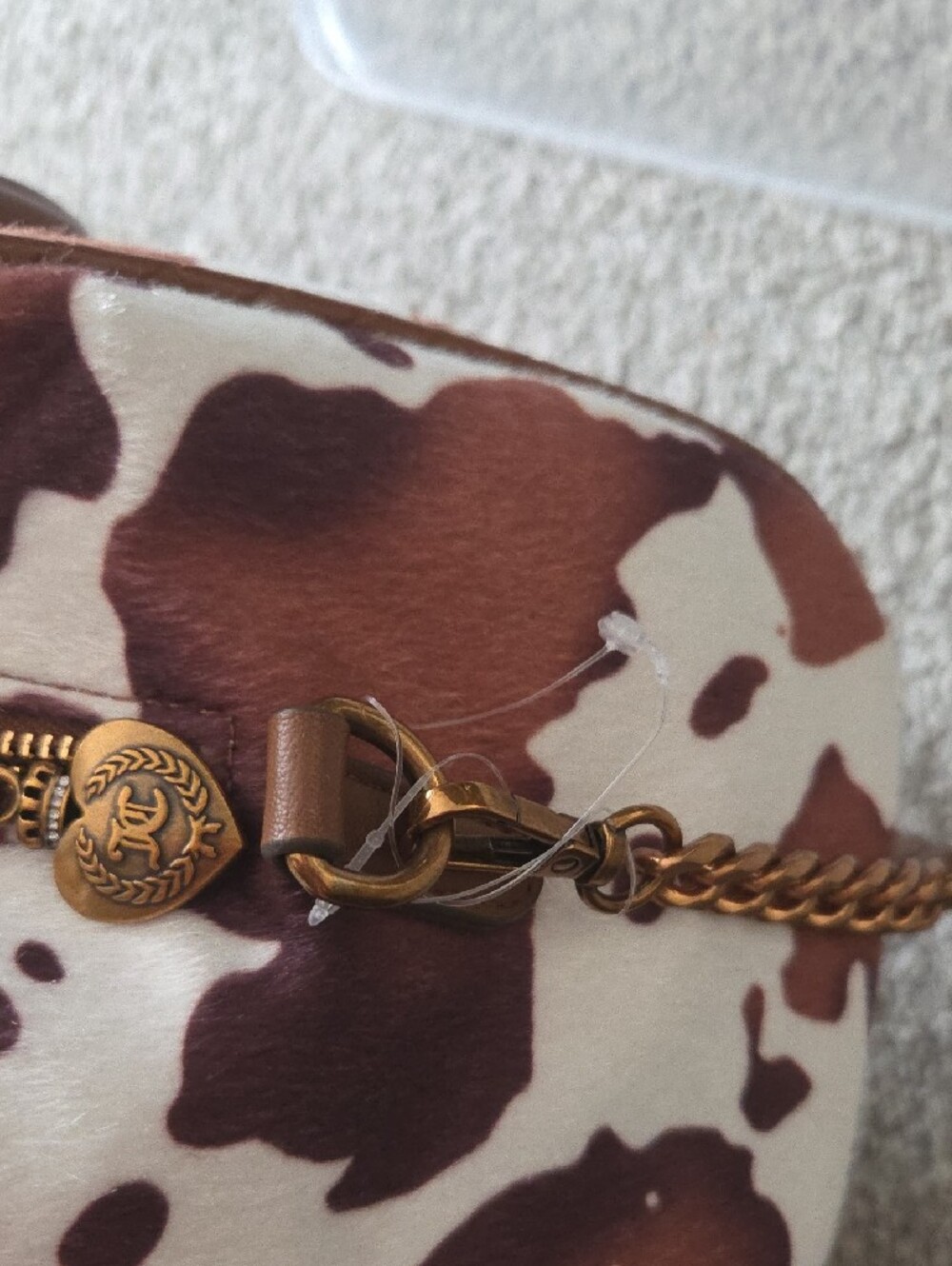 Juicy Couture Romance Cow Satchel in Saddle Brown, Shoulder Bag NWT - Picture 8 of 12